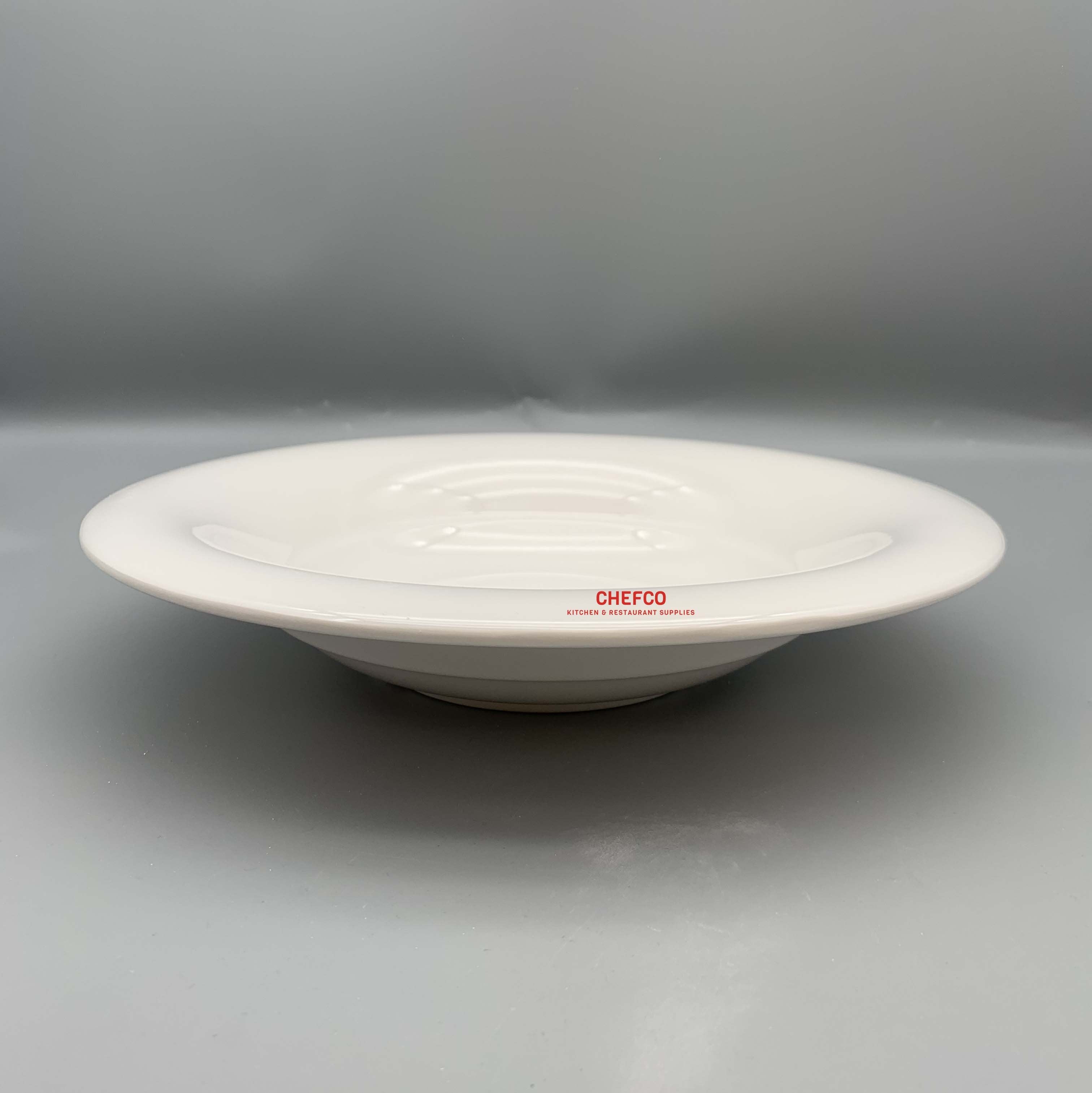 12" White Melamine Deep Rimmed Plate (15-2019-12)