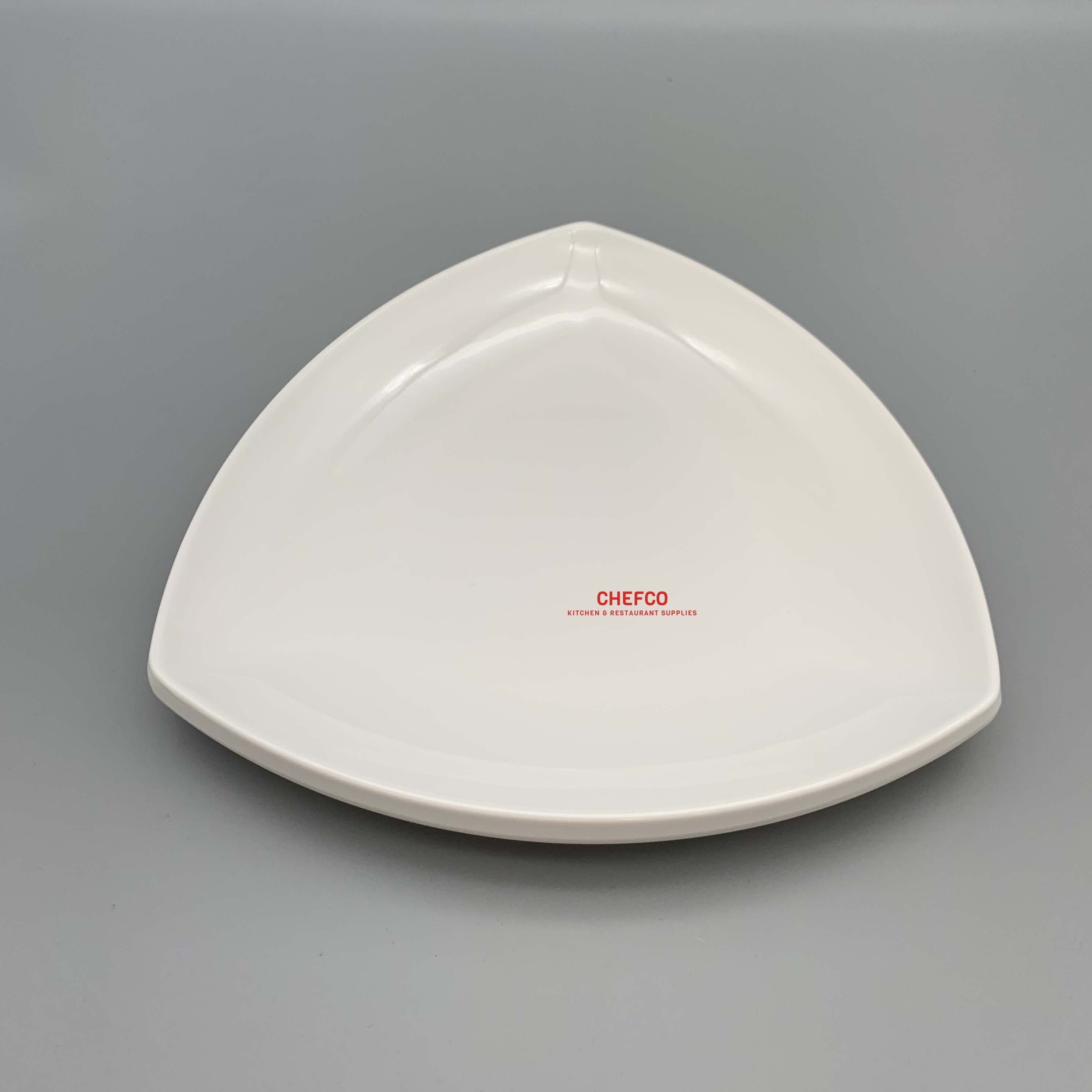 10" White Triangular Melamine Plate (16-2001-10)