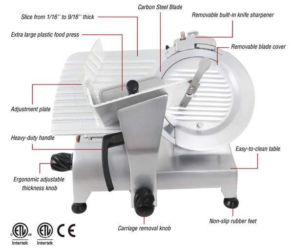 Sub-equip 1A-FS412 Anodized Elite 12" Blade Heavy-Duty Meat Slicer
