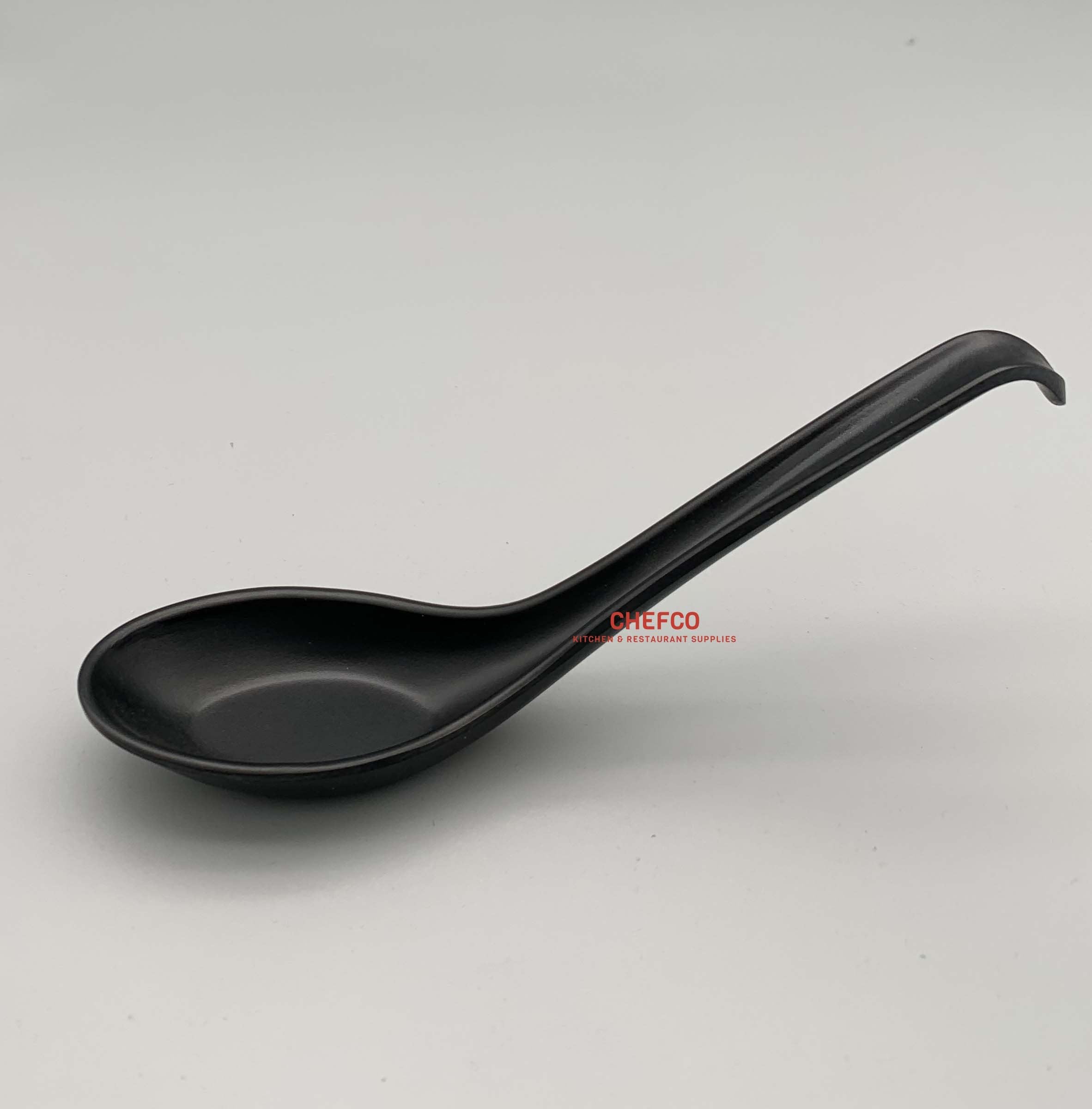 Matte Black Melamine Soup Spoon (203207)