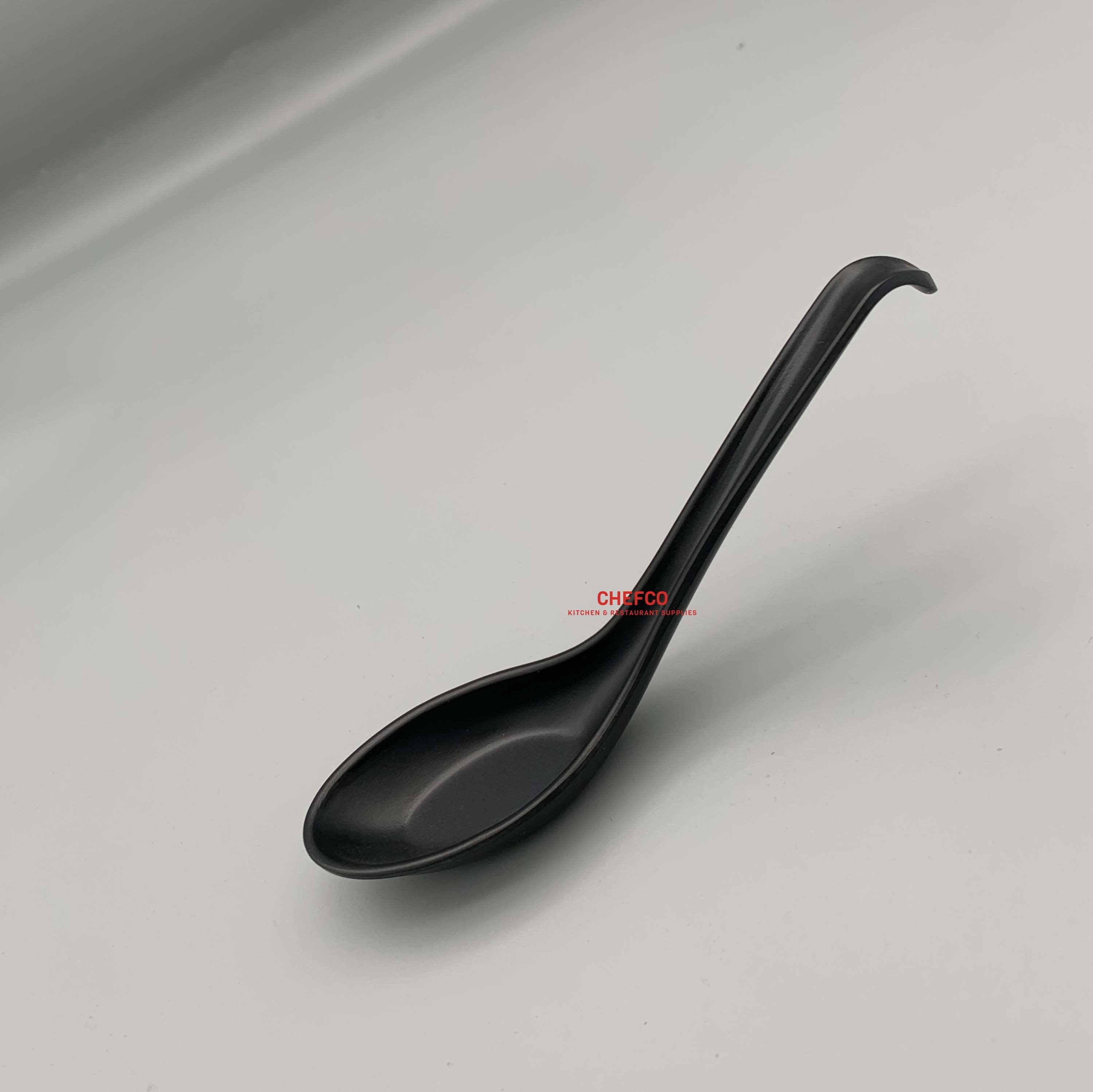 Matte Black Melamine Soup Spoon (203207)