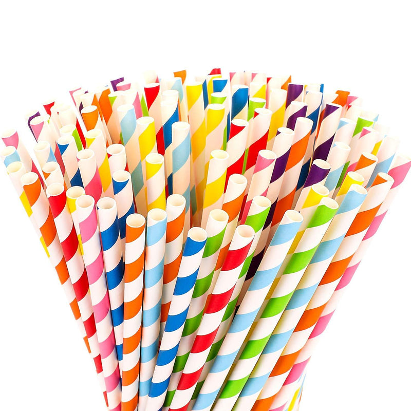 8" Unwrapped Paper Straws (250 pieces)
