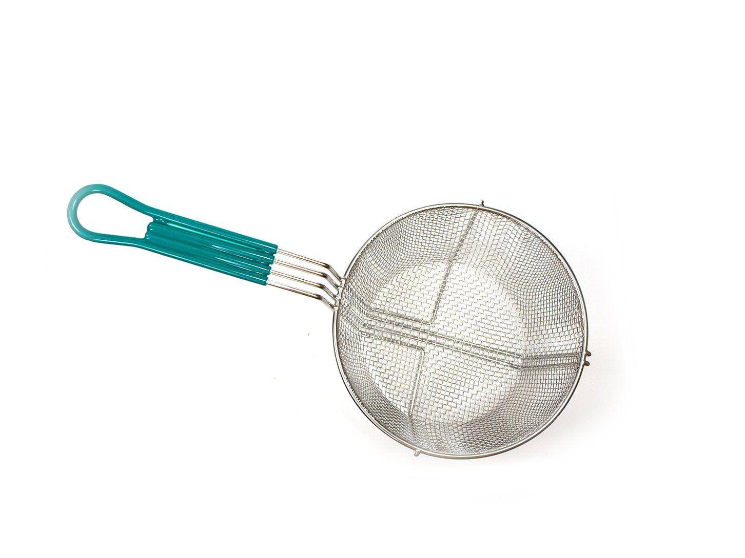 Stainless Steel Culinary Basket with Plastic Green Handle (25 Diameter) - Chefcoca