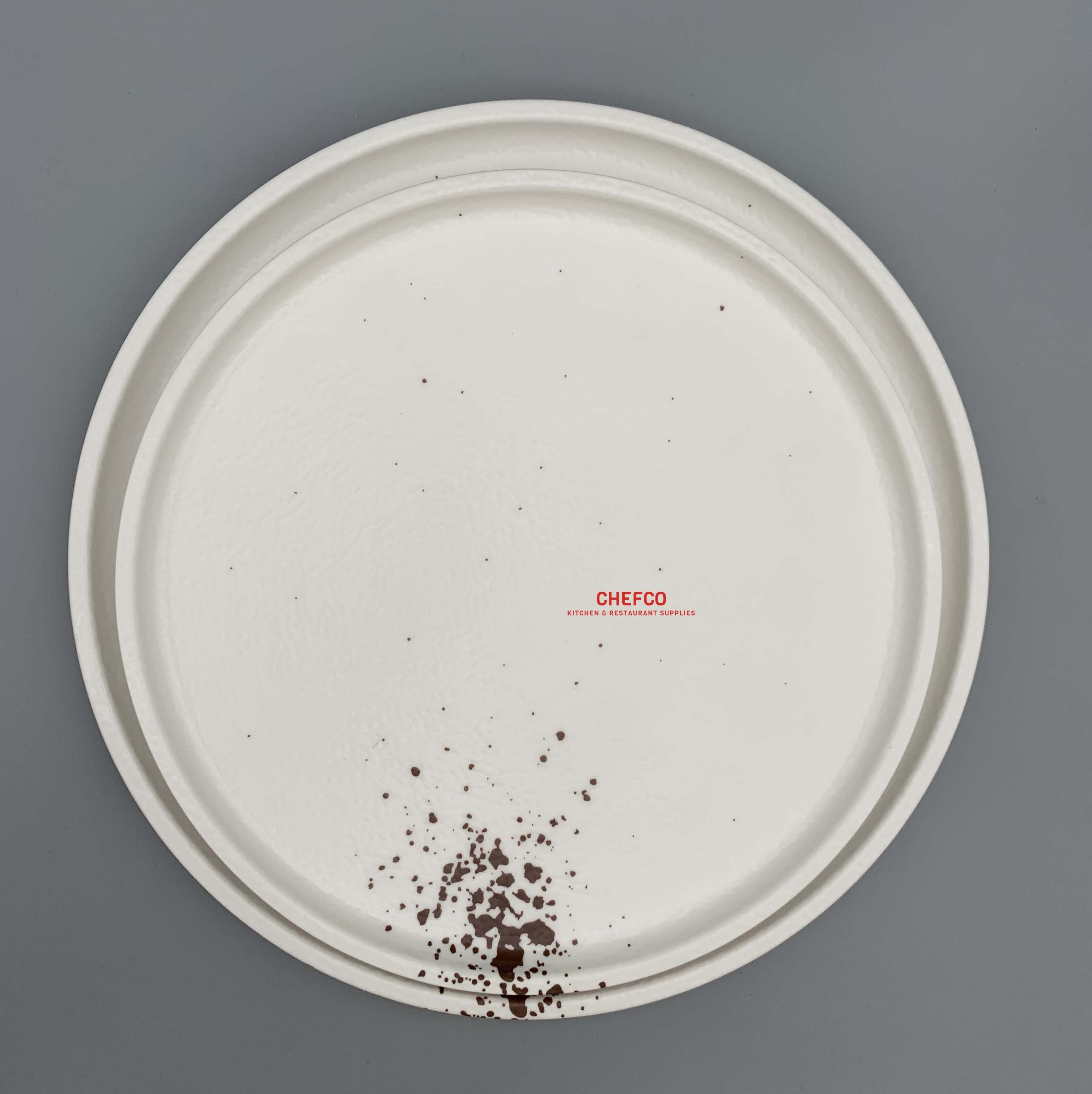 White Melamine Spotted Design Plate (25-010，33436) - Chefcoca