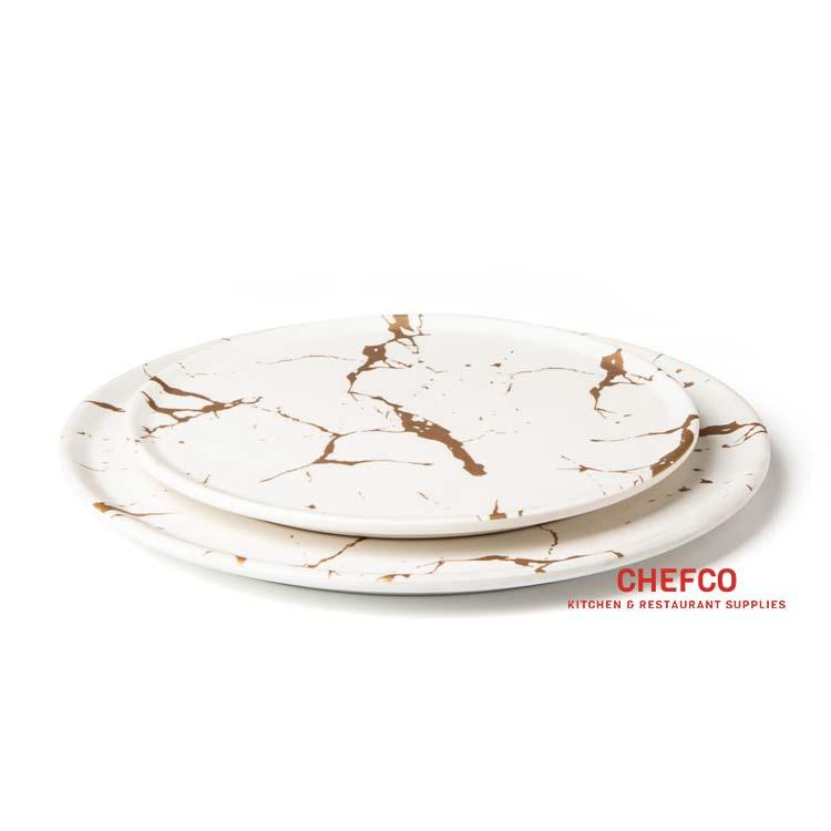 Gold Marble Melamine Round Plate（27-016，27-017）