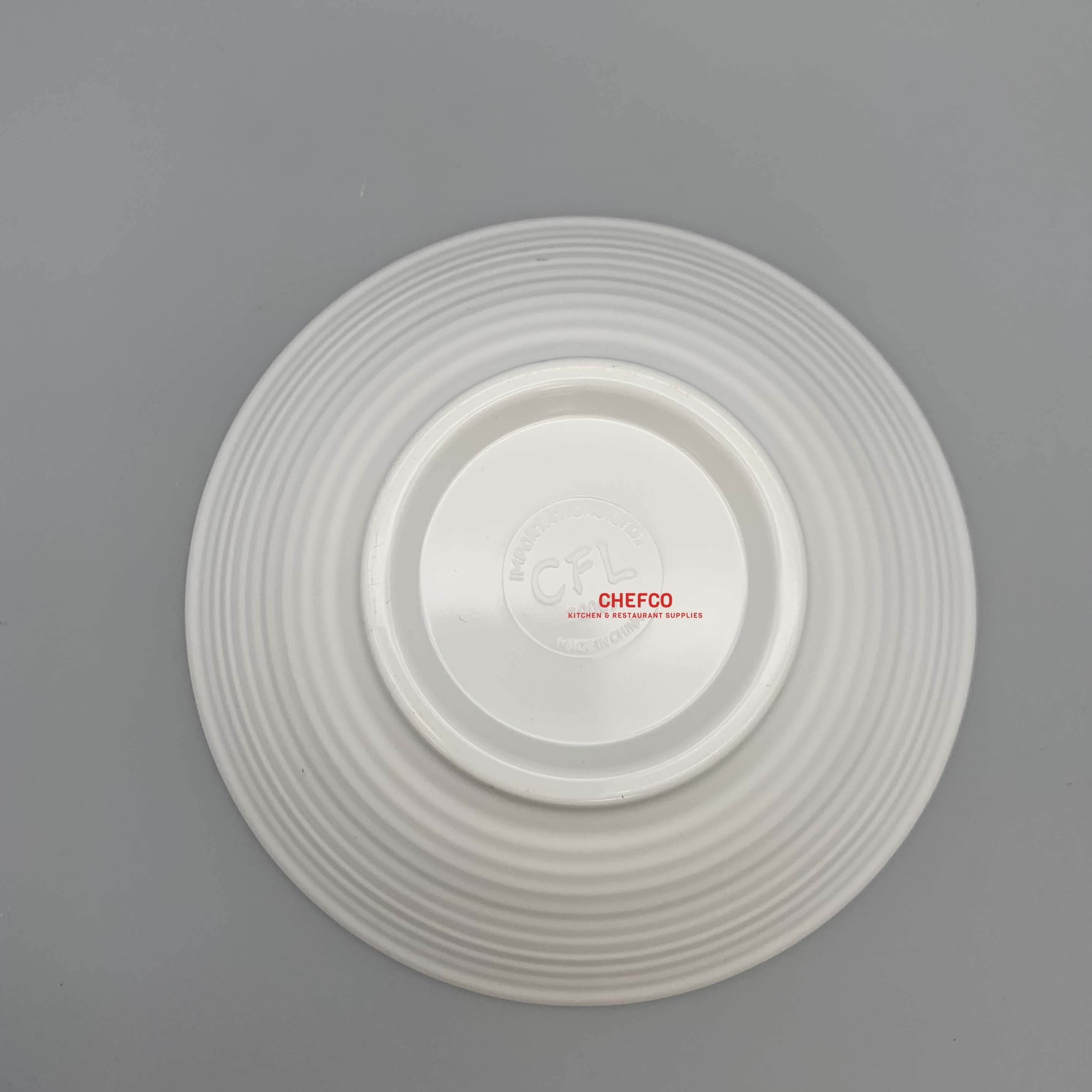 White Melamine Lines Bowl (30009)