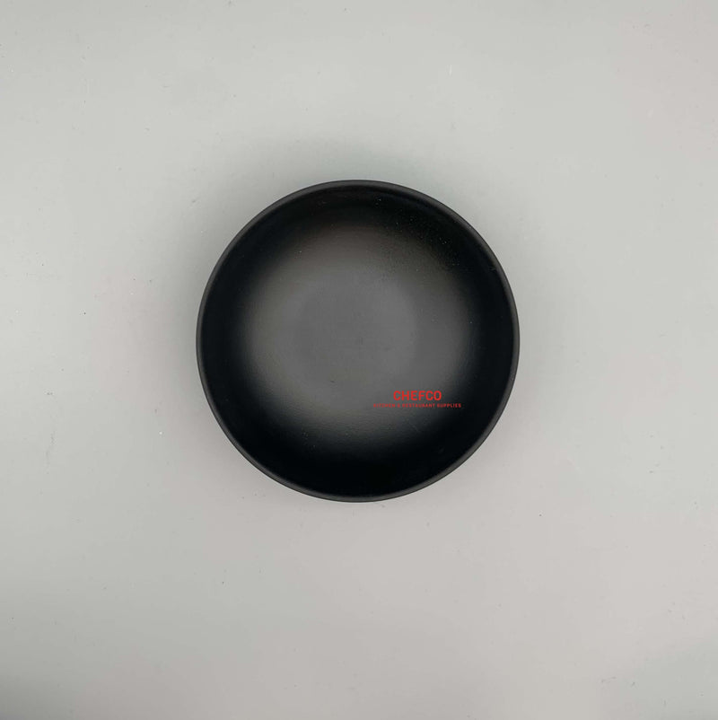 Black Melamine Korean Style Shallow Bowl (33465)