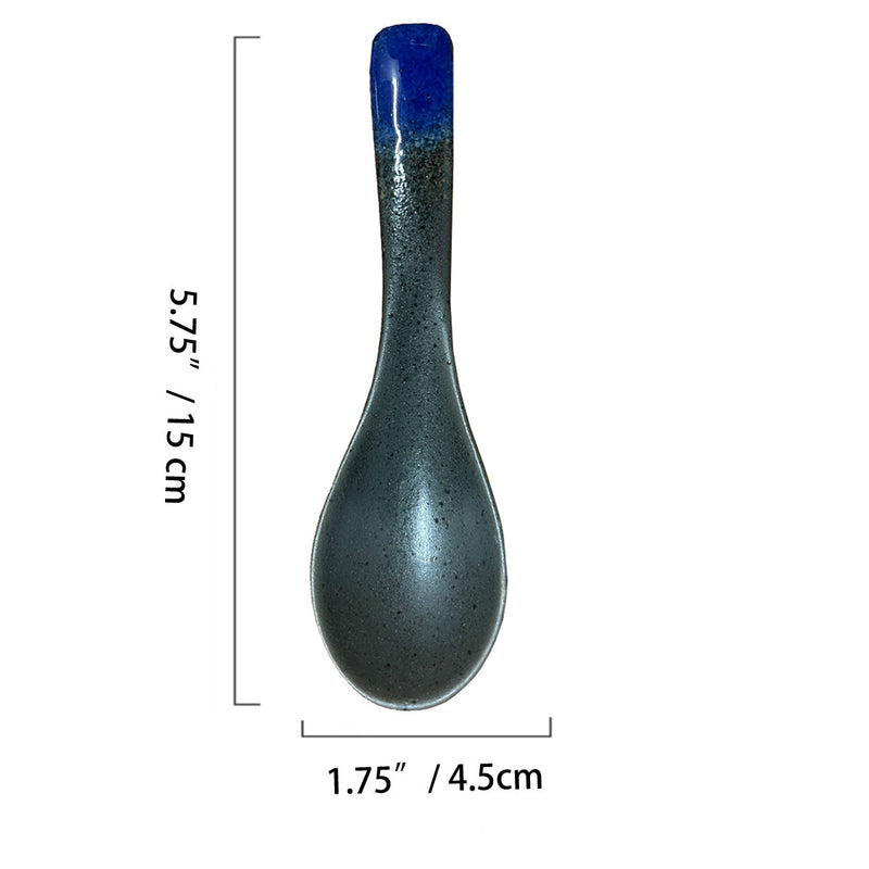 Black Spoon With Ocean Pattern (40301)