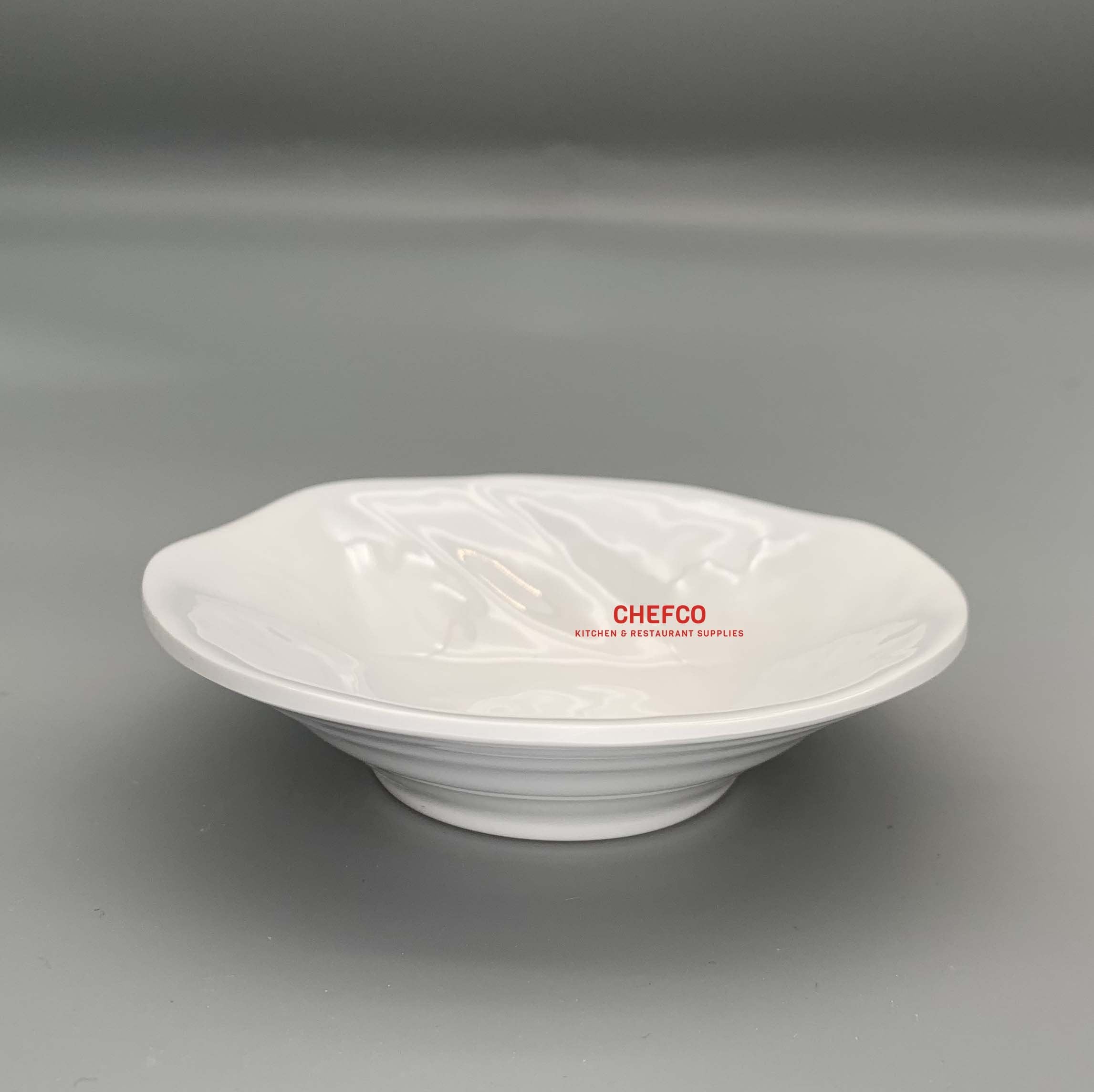 White Melamine Shallow Waves Bowl (5506)