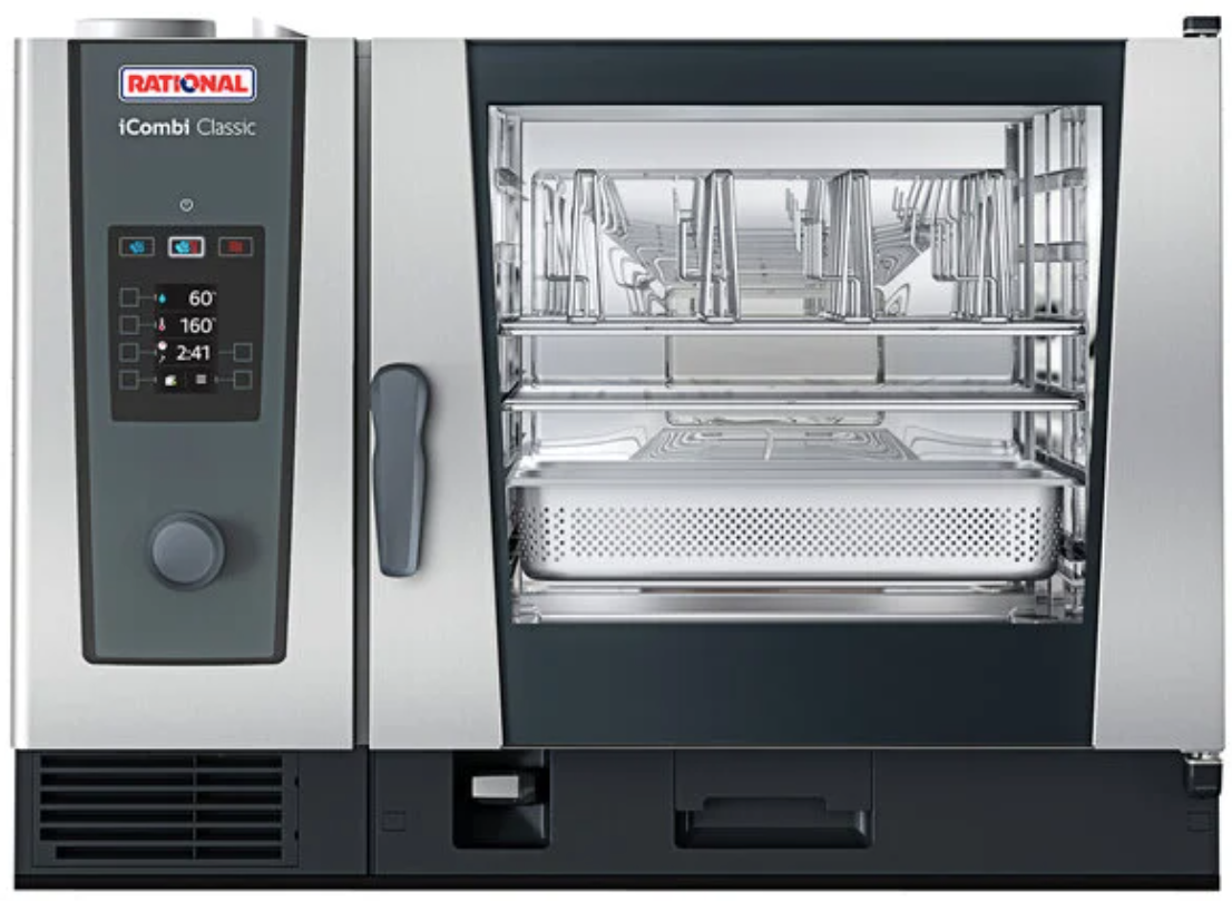 Rational iCombi Classic Single 6-Half Size Combi Oven (Natural Gas) with ClimaPlus Technology - 120V - Chefcoca