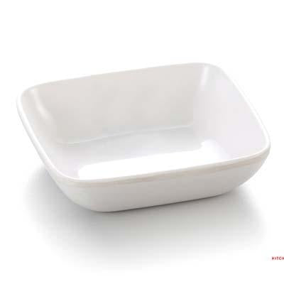 White Melamine Square Sauce Dish (4" x 4")