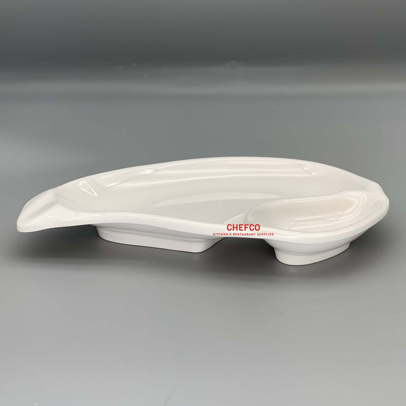 Appetizer Melamine Plate with Sauce Compartment (A09/8286)