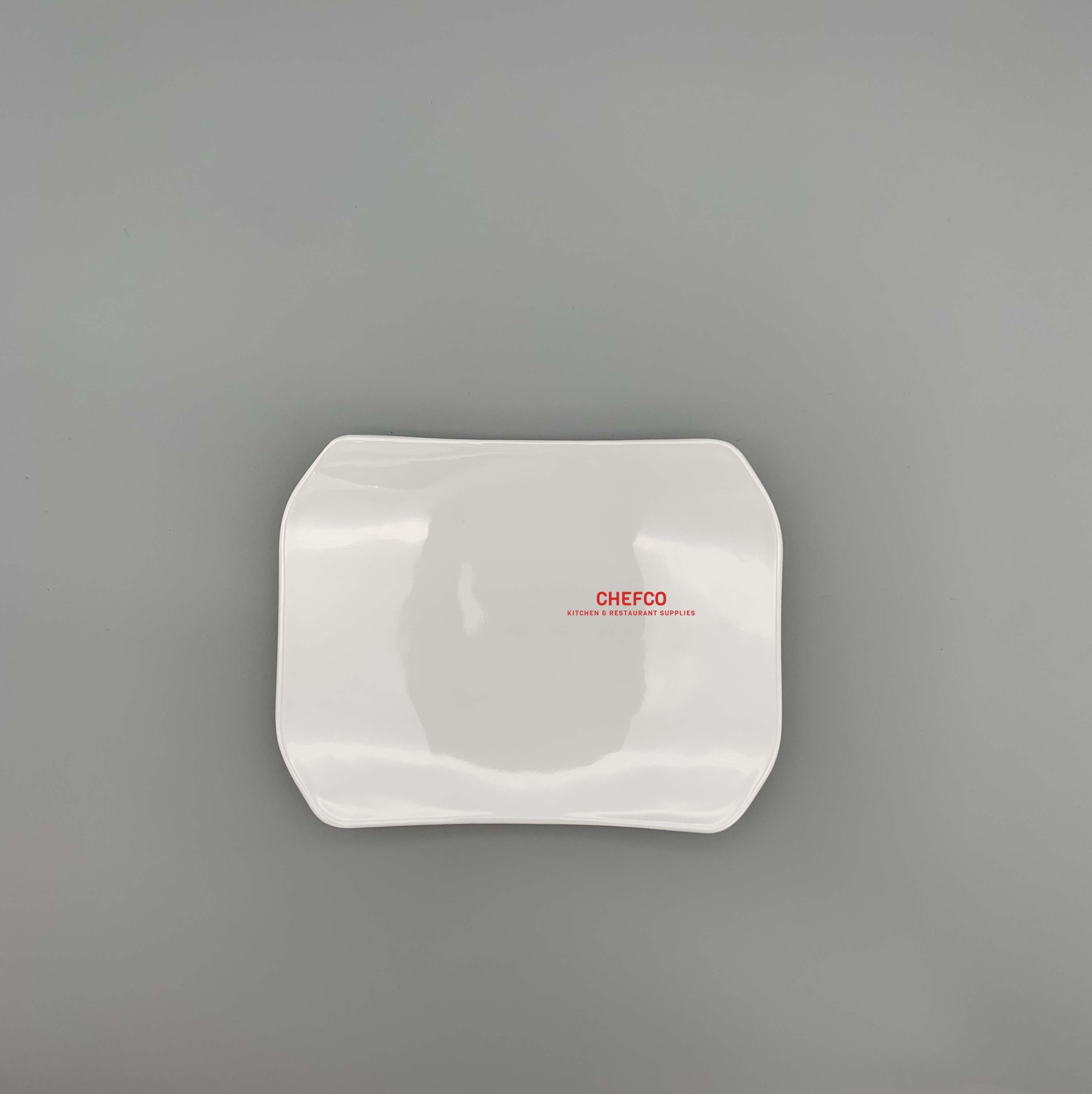 White Melamine Rounded Edge Rectangle Plate (8942）