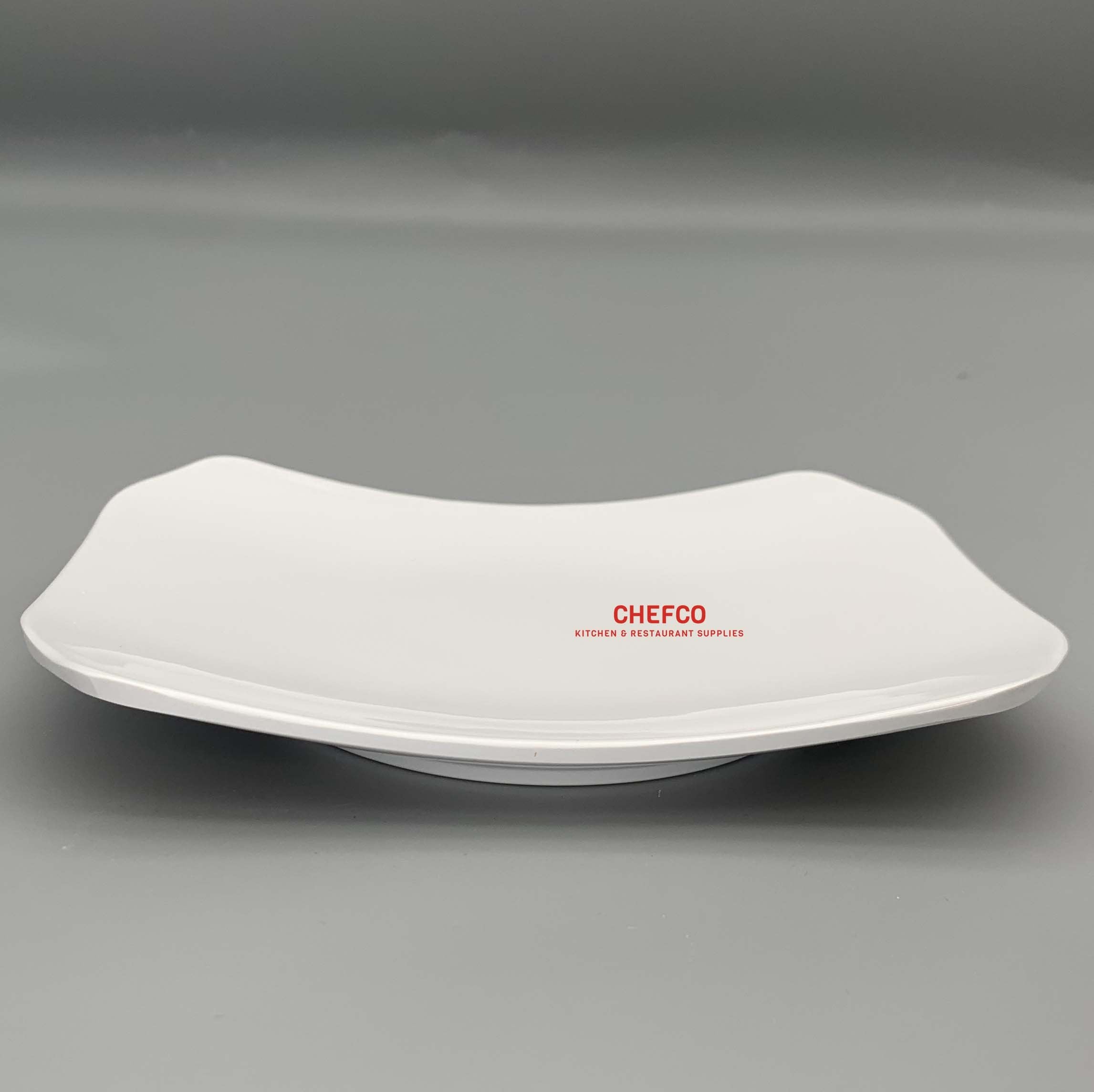 White Melamine Rounded Edge Rectangle Plate (8942）