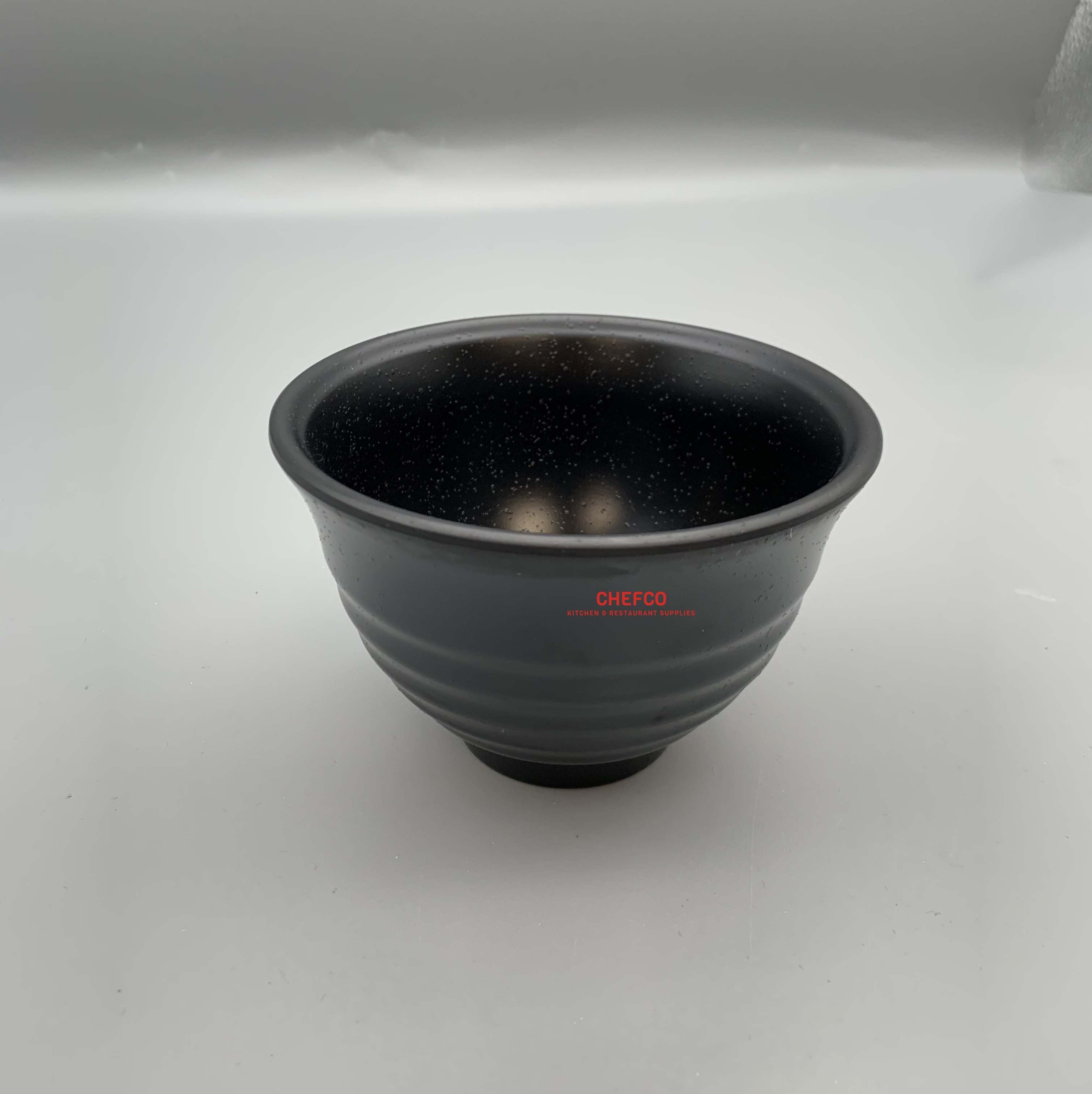 Black Melamine Tapered Lines Bowl (A31) - Chefcoca