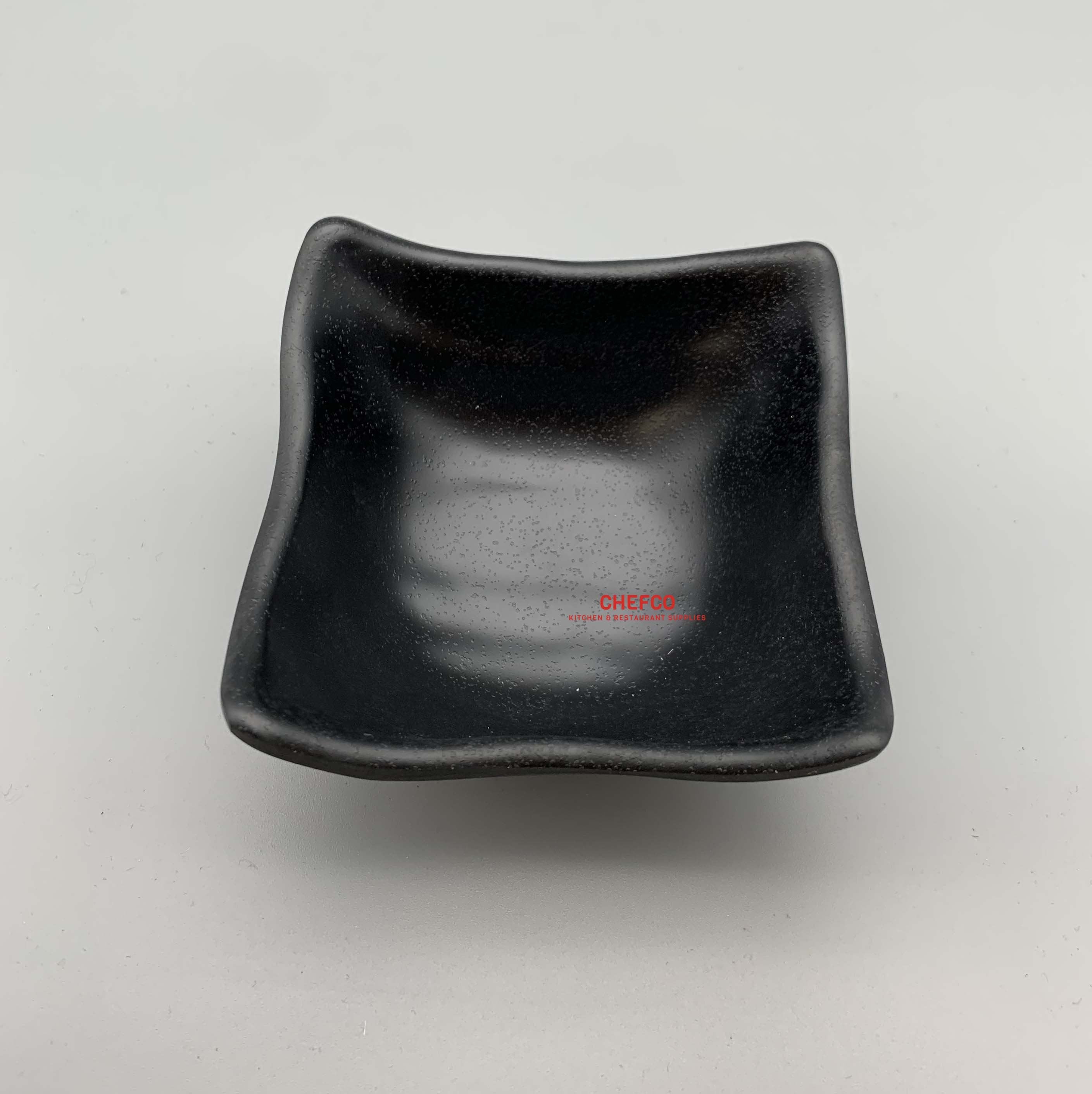 Black Melamine Square Sauce Dish (A69)