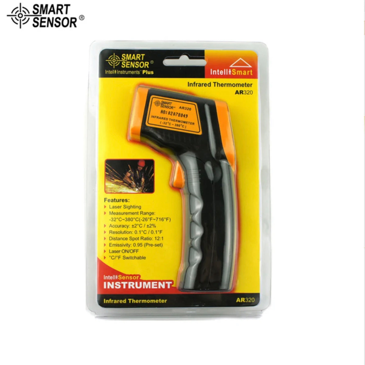 Digital Laser Infrared Thermometer, -26~608F, -32~320C