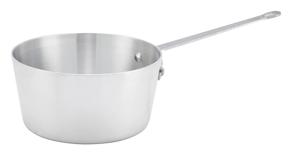 Heavy-Weight Tapered Aluminium Natural Finish Sauce Pan, 3mm Thickness (1qt-10qt)