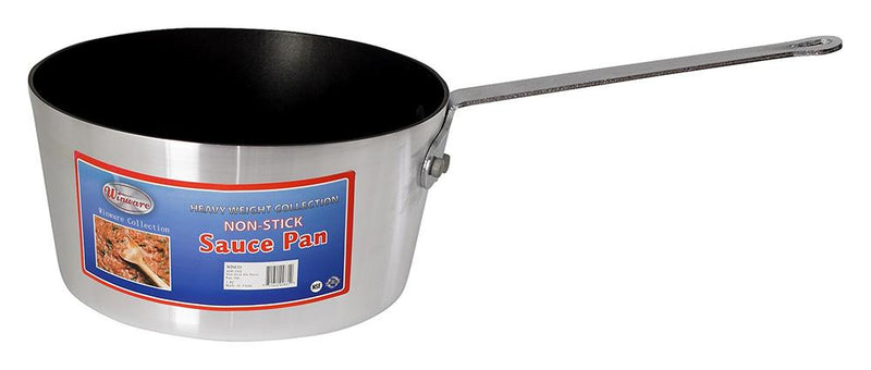 Heavy-Weight Tapered Aluminium Natural Finish Sauce Pan, 3mm Thickness (1qt-10qt)