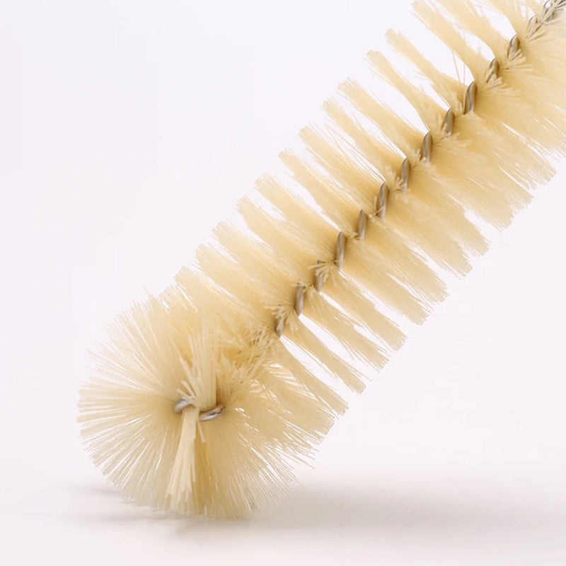 Plastic long handle natural bristle cleaning brush