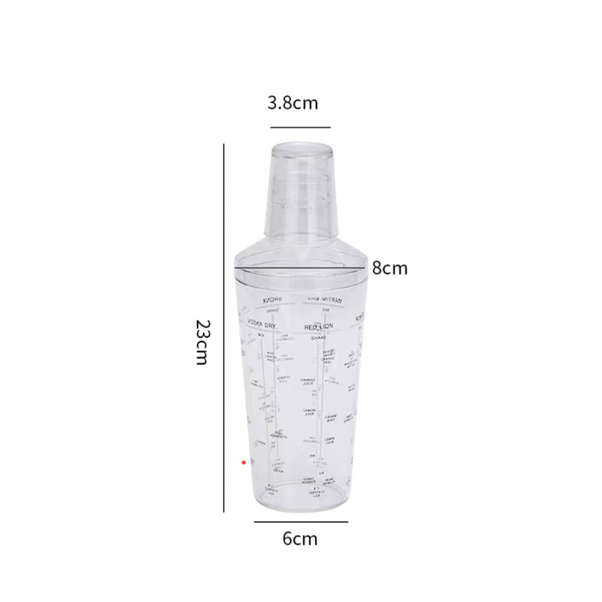 PC Cocktail shaker with measurement, 530 ML - Chefcoca