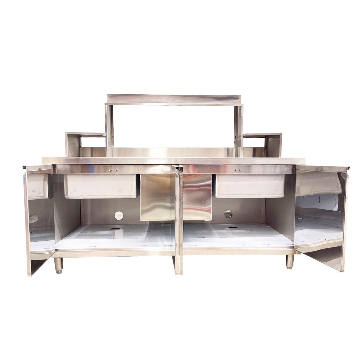 16-Gauge 304 Stainless Steel Bubble Tea Work Station, BTS-180,(70.9"W x 29.9"D x 55.1"H)