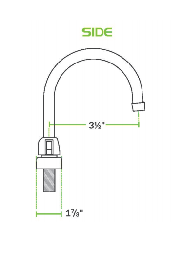 Deck-mounted Faucet with 4" Centers and 3.5" Gooseneck Swing Spout