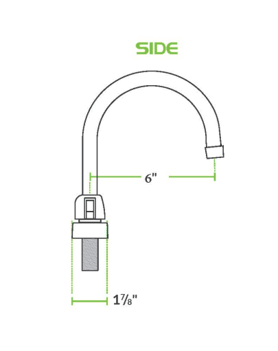 Deck-mounted Faucet with 4" Centers and 6" Gooseneck Swing Spout