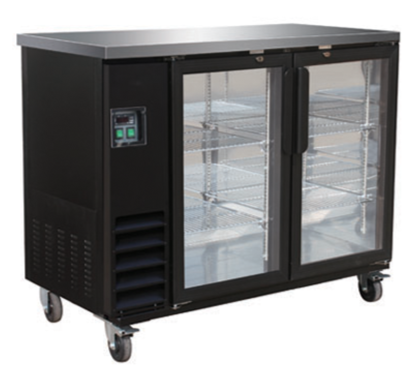 49" Swing Door Black Bar Cooler (49.1" x 24.4" x 36.2") - Chefcoca