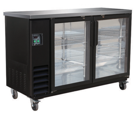 61" Swing Door Black Bar Cooler (61.1" x 24.4" x 36.2")