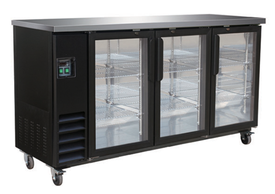 73" Swing Door Black Bar Cooler (73.1" x 24.4" x 36.2") - Chefcoca