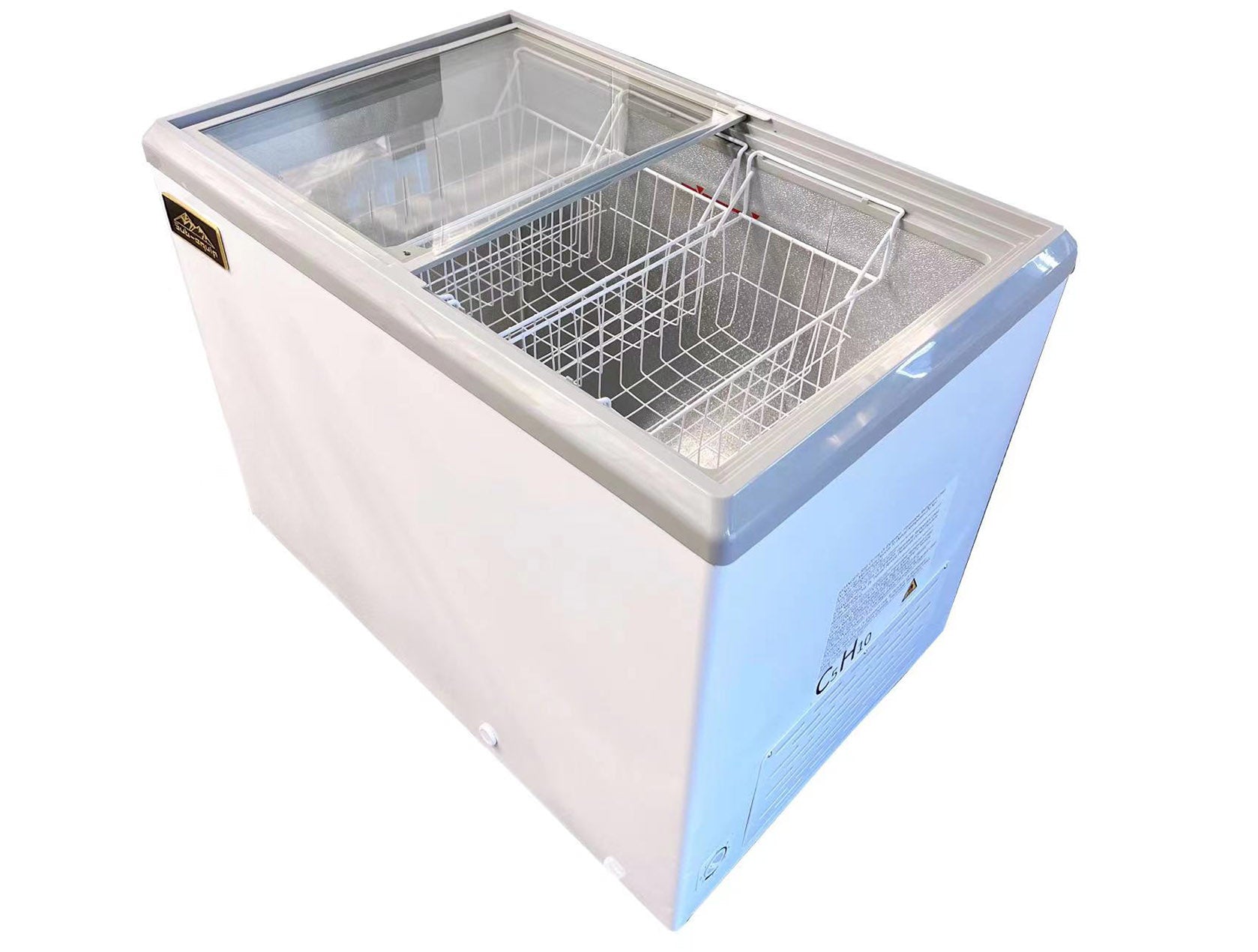 Sub-equip 276L Flat Glass Lid Display Freezer (40.75"x26.57"x32.7") without Casters - Chefcoca