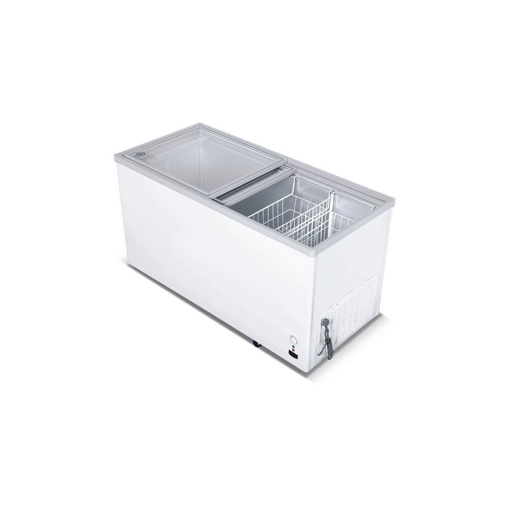 Sub-equip 276L Flat Glass Lid Display Freezer (40.75"x26.57"x32.7") without Casters - Chefcoca