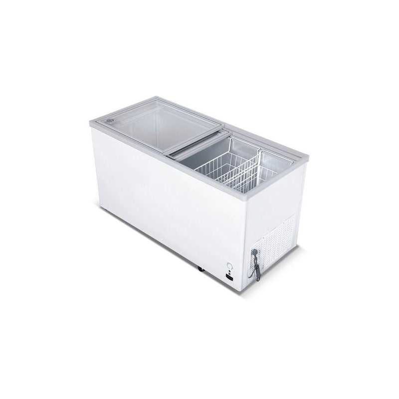 Sub-equip 359L Flat Glass Lid Display Freezer (50.2"x26.57"x32.7") without Casters