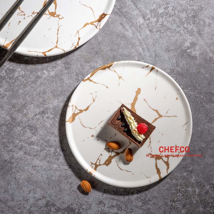 CHEFCO, 27-017BJ,old Marble Melamine Round Plate - Chefcoca