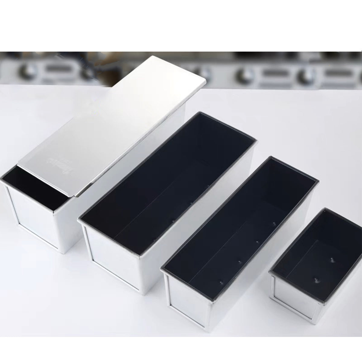 Moule à pain/à toast antiadhésif en aluminium avec couvercle (750-900 g)