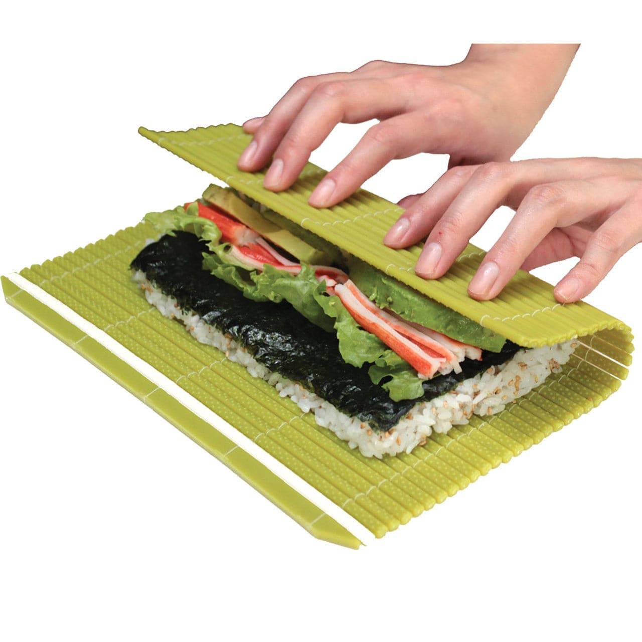 CHEFCO, FMK-MG/90058, Hasegawa Antibacterial Plastic Non-Stick Sushi Rolling Mat (Makisu) 10" x 9.5"( M size) - Chefcoca