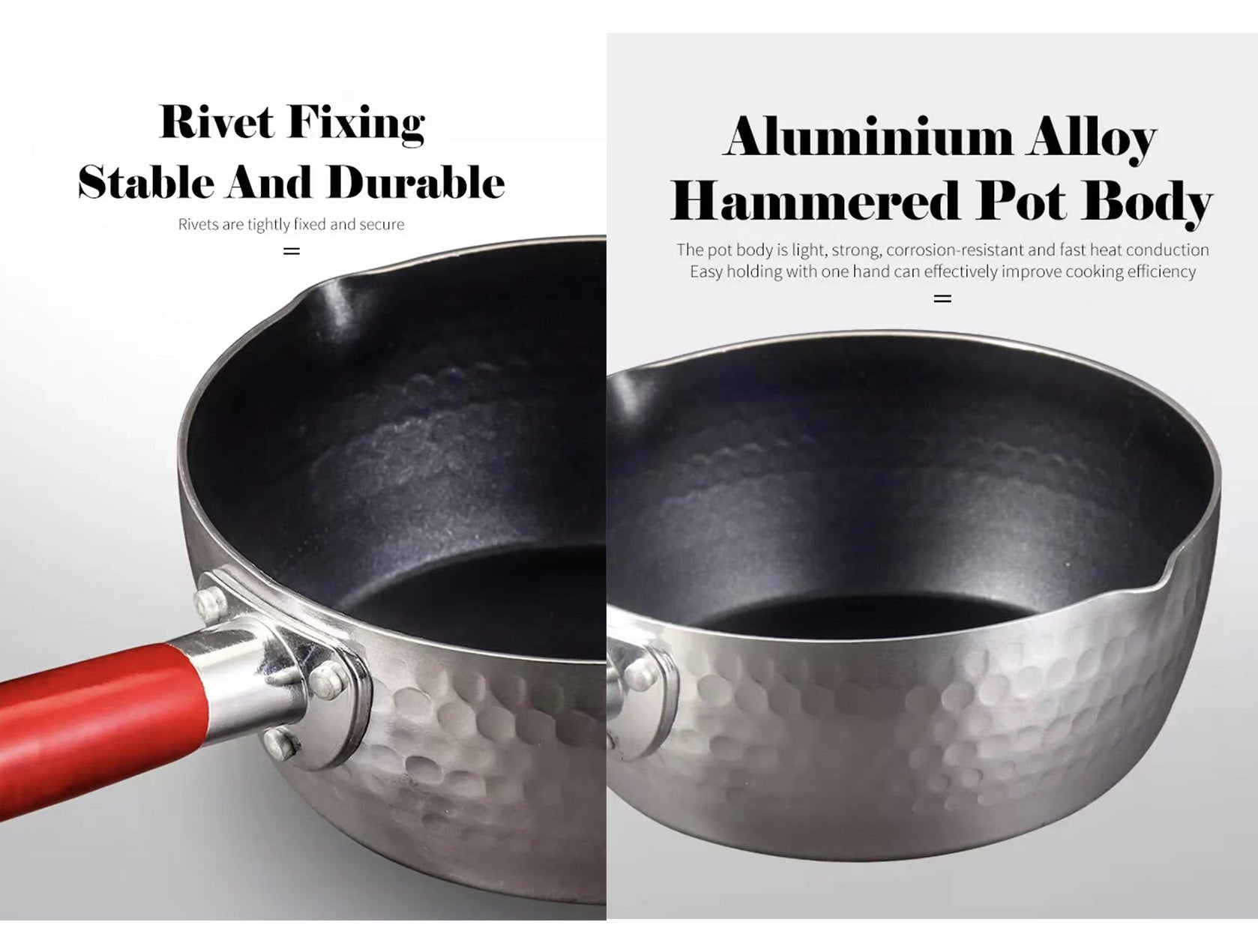 CHEFCO, GC0422, Aluminium Non-Stick Sauce Pan with Wooden Handle