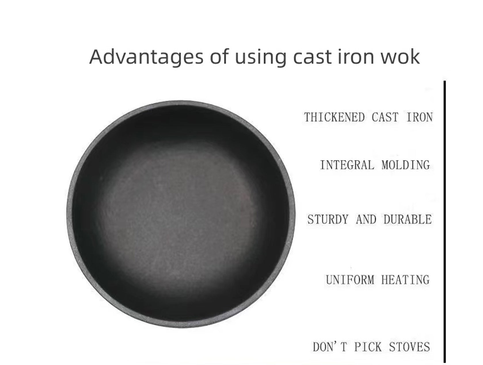 CHEFCO,IP-17, Round Cast Iron Bowl with Wooden Base（17cm/6.7") - Chefcoca