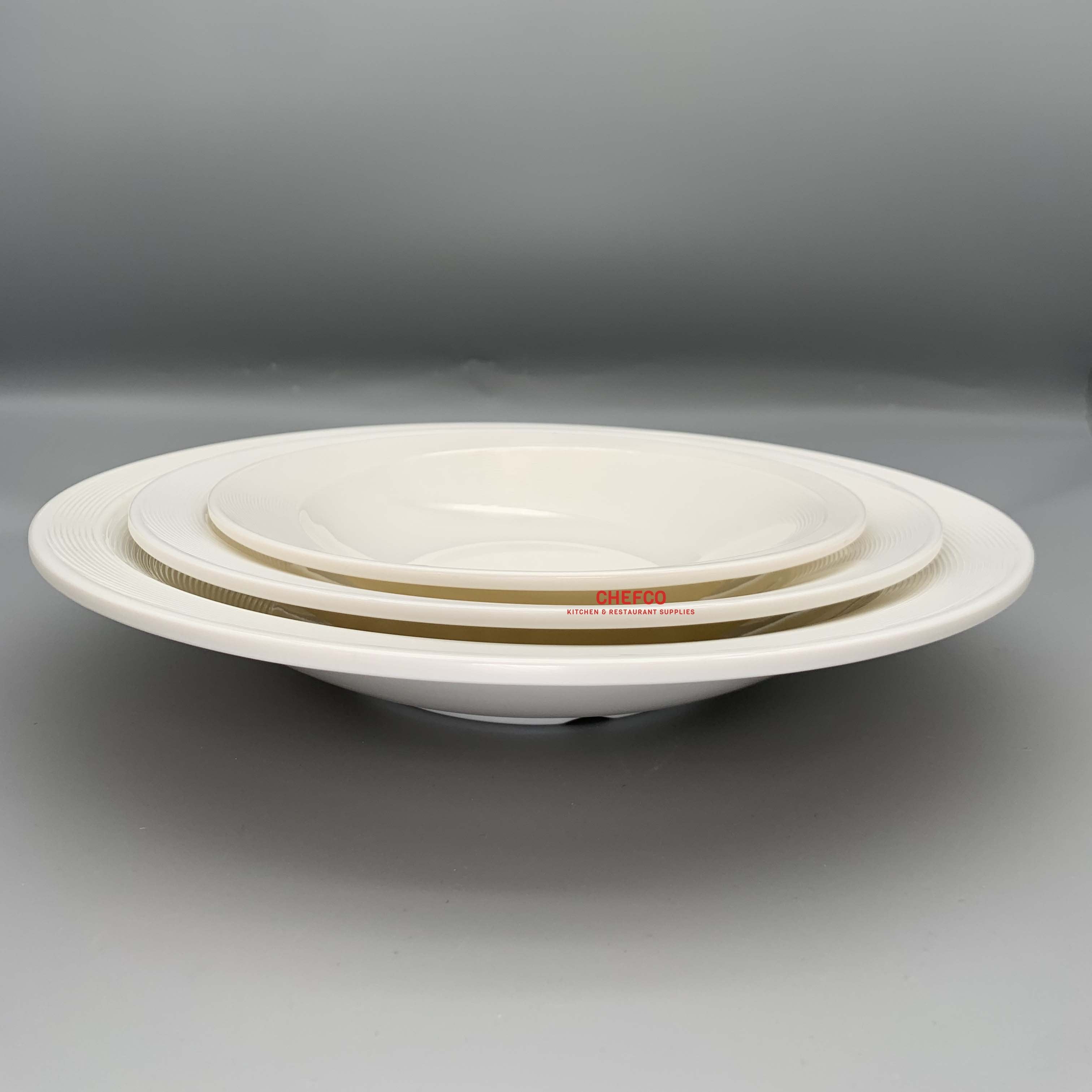 CHEFCO,JMC046, Beige Melamine Deep Dinner Plates(Dia 30.8cm/12.1" x H 5.5cm/2.2") - Chefcoca