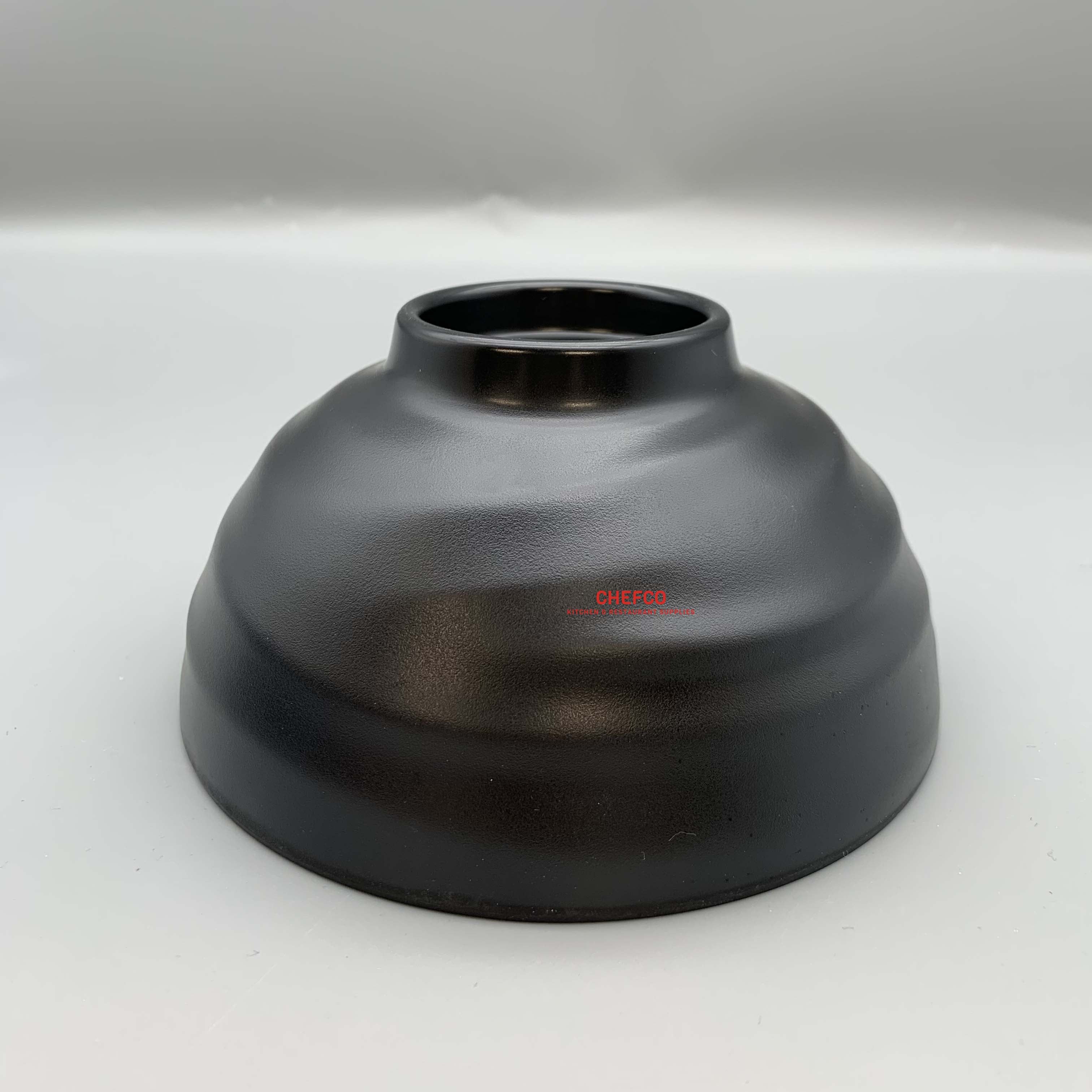 CHEFCO, LBW075S/H2008,  7.4"/18.8cm Black Threaded Lines Deep Melamine Bowl - Chefcoca