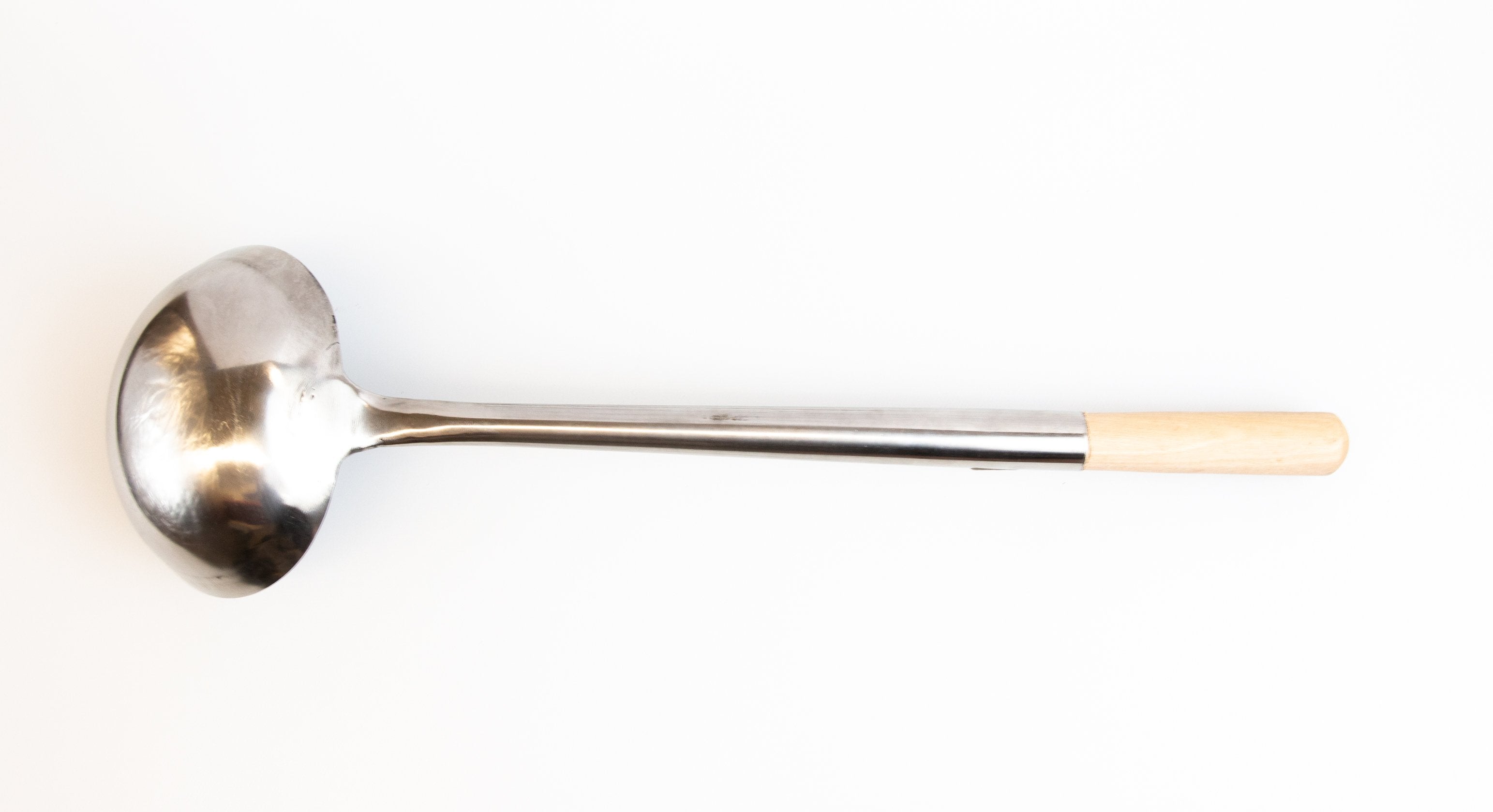 CHEFCO,LD-2,#2 Stainless Steel Ladle with Wooden Handle ,6 liang ,12cm dia - Chefcoca