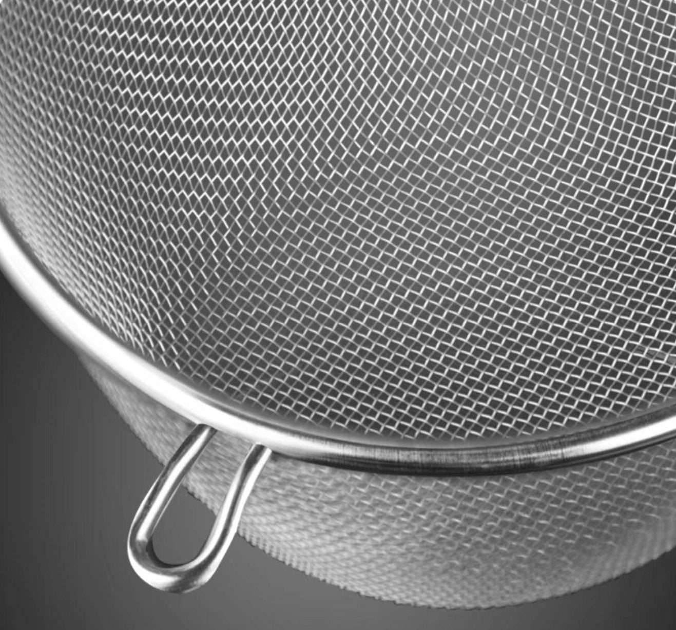 CHEFCO,MSS-7S, 7"/18.2cm Dia Single Stainless Steel Mesh Strainer with Wooden Handle - Chefcoca