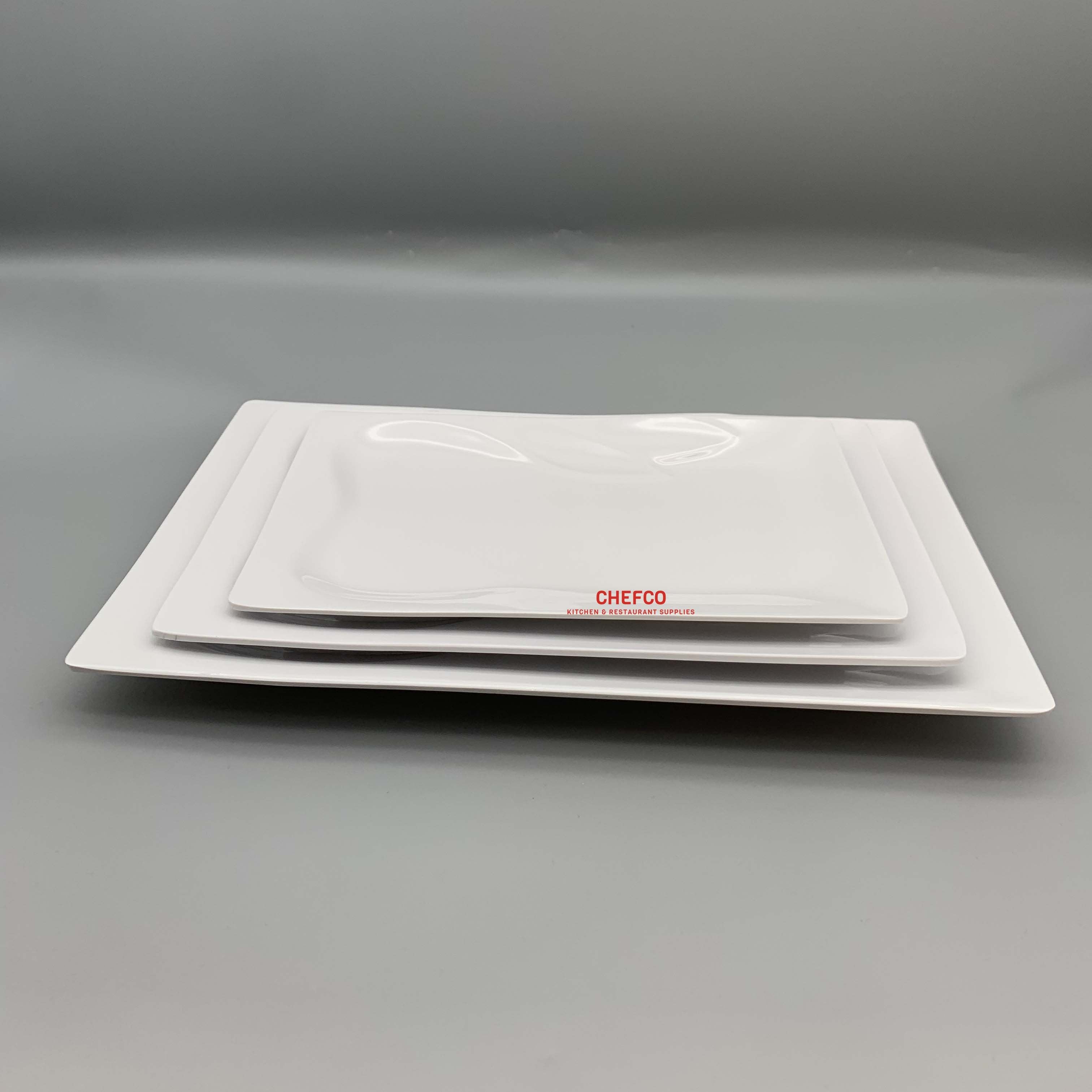 CHEFCO, P12145, Rippled Patterned Edge Rectangular Melamine Plate( L 36.6cm/14.5" x W22.8cm/9" x H 2.8cm/1.1") - Chefcoca