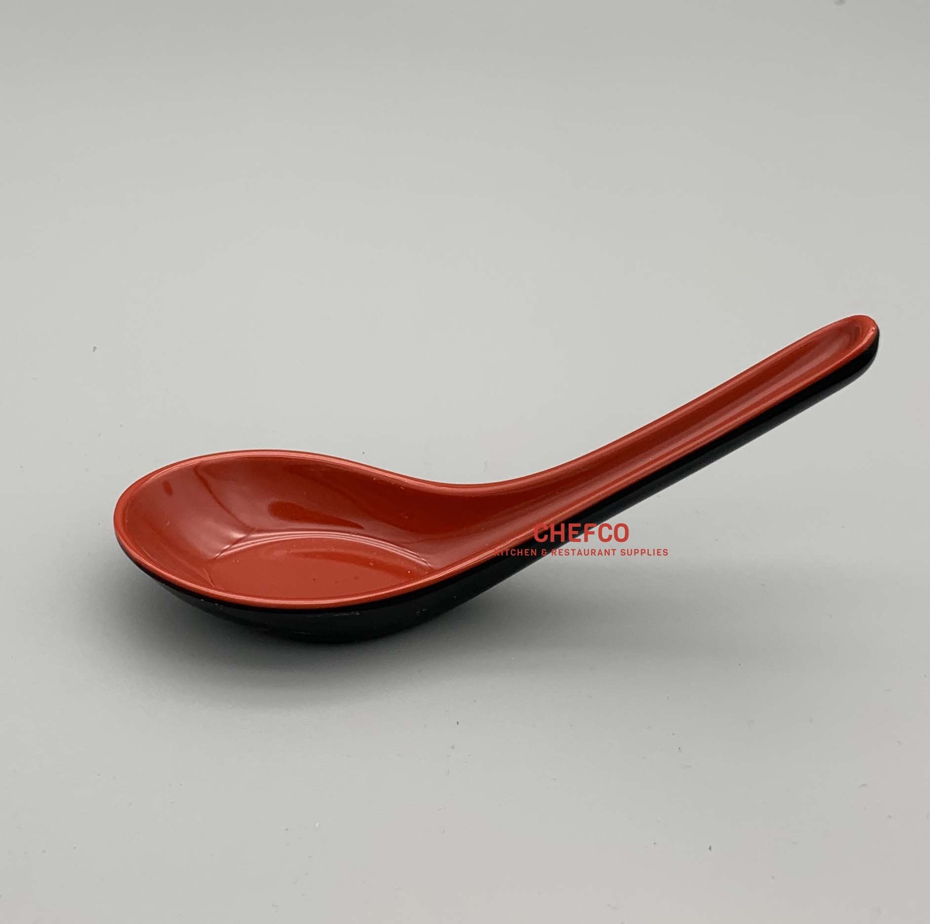 Black and Red Melamine Soup Spoon (020-1R/S500R) - Chefcoca
