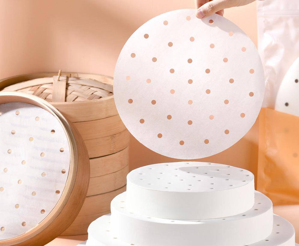 CHEFCO,STPA-3.0, 3"Round Perforated Steamer Liner Paper,400pcs/pack - Chefcoca