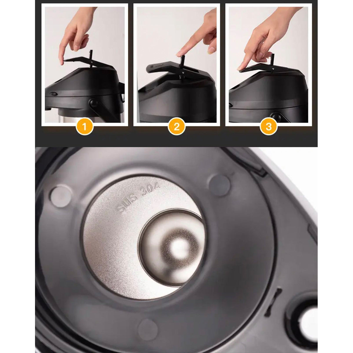 Thermos à pompe à vide à double paroi en acier inoxydable pour airpot