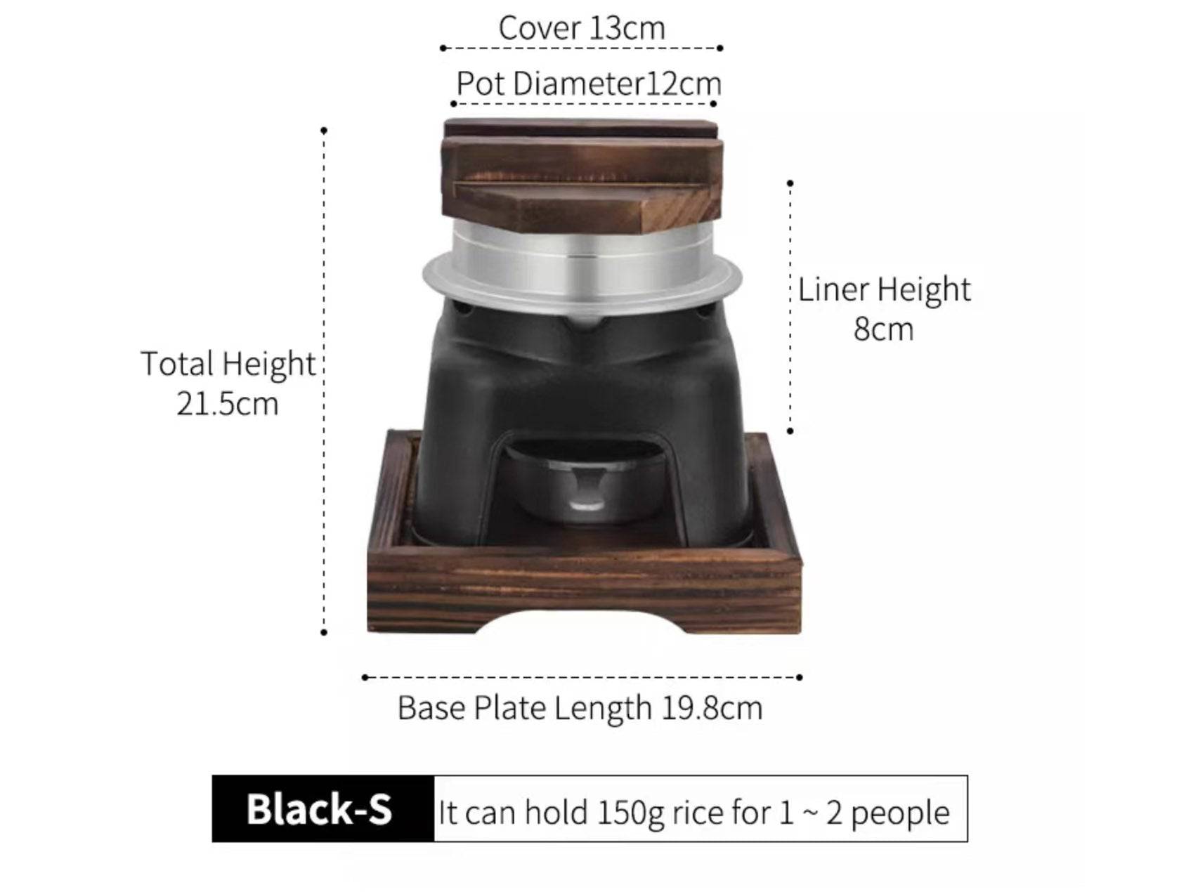 CHEFCO,WLG-12, Traditional Japanese Rice Cooking Oolong Pot-5PCS/SET(12cm/4.7" Pot Dia) - Chefcoca