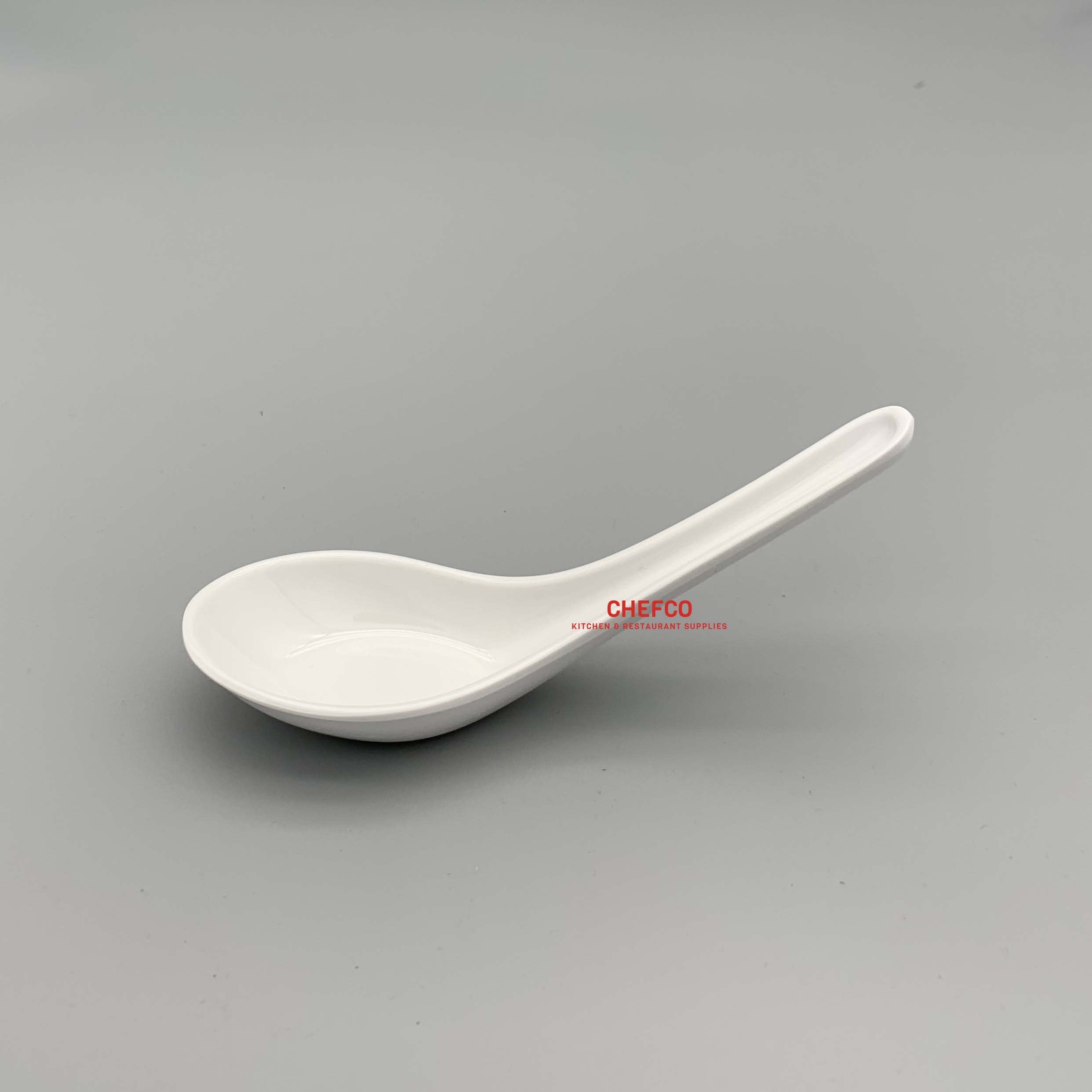 CHEFCO, White Melamine Soup Spoon (S151) x 12 pcs - Chefcoca