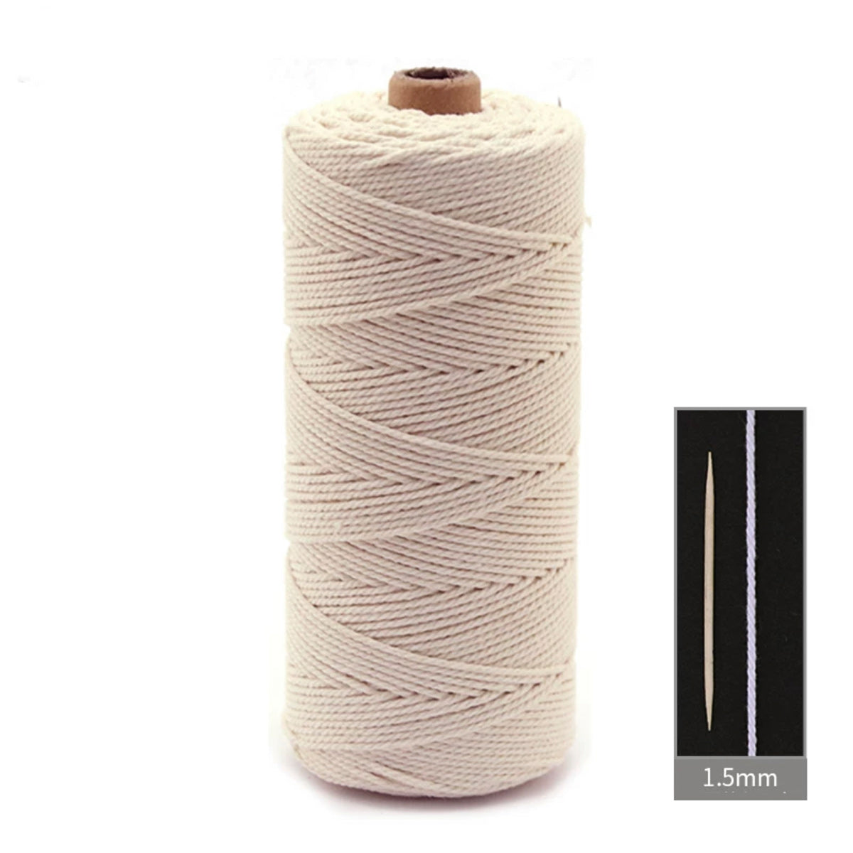 Macrame Twisted Cotton Rope cord, 1.5mm x 200